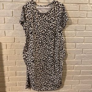 Maternity Leopard Print Jersey Bodycon Dress
